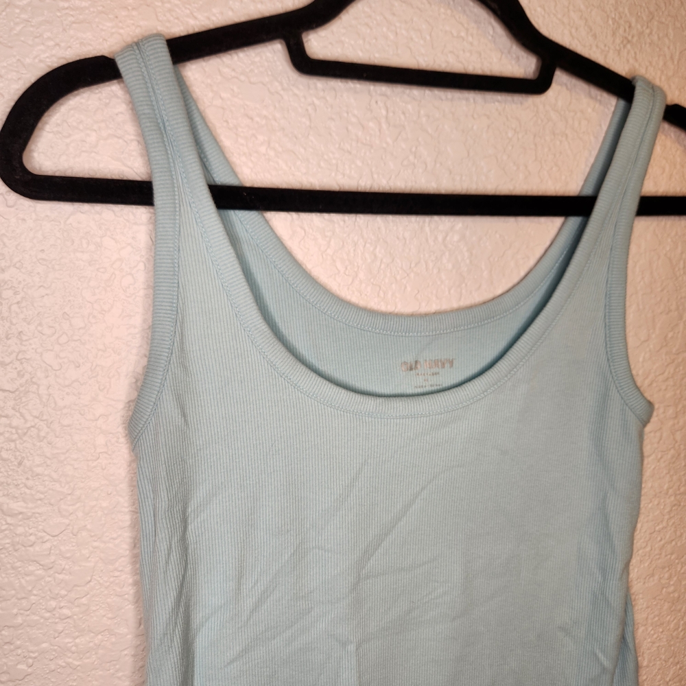 Old Navy First-Layer Slim-Fit Rib-Knit Tank Top for Women Light Blue m - Picture 5 of 11